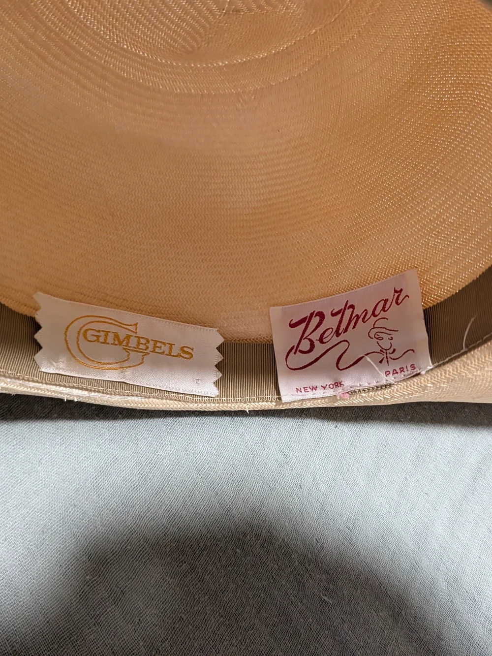 Vintage Belmar Gimbels Straw Hat Cottagecore Coquette